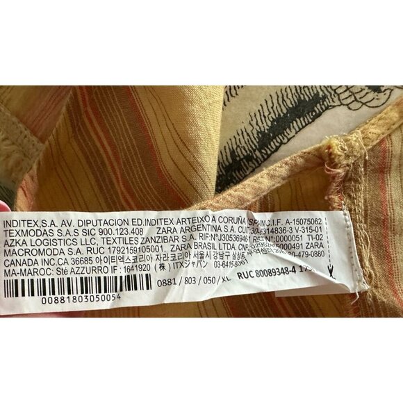 NWT ZARA Women Button Front Twist Back Crop Vest SZ XL Yellow Tan Brown Striped - Picture 5 of 8